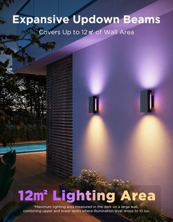 Foto 3 | Foto 3 | Lámpara De Pared Exterior Govee Updown 1200 Lm Rgbicww Smart Paquete De 1 Unidad - Venta Internacional.