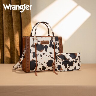 Foto 6 | Foto 6 | Bolso Tote Montana West Wrangler Con Estampado De Vaca Para Mujer + Cartera - Venta Internacional.