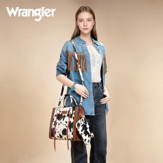 Foto 7 | Foto 7 | Bolso Tote Montana West Wrangler Con Estampado De Vaca Para Mujer + Cartera - Venta Internacional.
