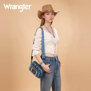 Foto 3 | Foto 3 | Bolso Cruzado Montana West Wrangler Boho Azteca Azul Marino Para Mujer - Venta Internacional.