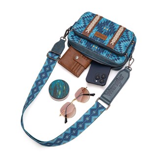 Foto 6 | Foto 6 | Bolso Cruzado Montana West Wrangler Boho Azteca Azul Marino Para Mujer - Venta Internacional.