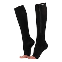 Par Calcetas Compresión Belug Medias Calcetines Cierre Como Zip L/xl Negro