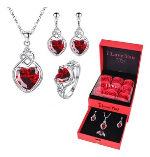 Foto 1 | Foto 1 | ''collar Con Colgante Corazón Y Circonia En Caja De Rosas ''