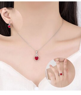 Foto 4 | Foto 4 | ''collar Con Colgante Corazón Y Circonia En Caja De Rosas ''