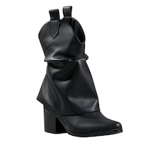 Botas Slouchy Negras Estilo Western Chic Cuero Sintético Premium Destaca Slouchy Juveniles para Mujer