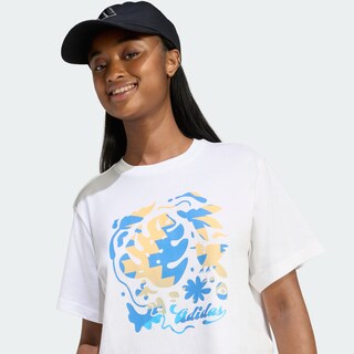 Foto 4 | Foto 4 | Playera Graphic House Of Tiro Community Adidas Blanco Mujer