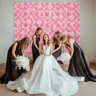 Foto 3 | Foto 3 | Kit 12 Pzas Panel De Flores Belug Artificiales Muro Decorativos Rosas Pared