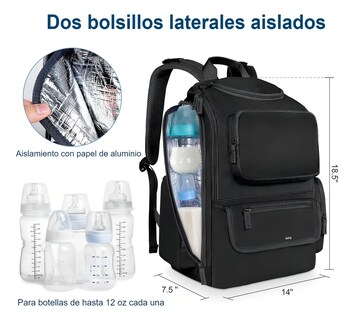Foto 2 | Foto 2 | Mochila Belug Pañalera Para Bebé Impermeable Y Espaciosa Negro