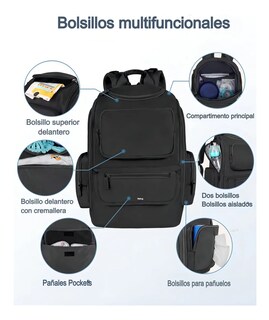 Foto 3 | Foto 3 | Mochila Belug Pañalera Para Bebé Impermeable Y Espaciosa Negro