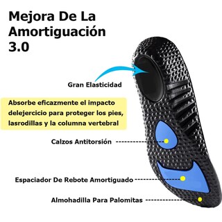 Foto 2 | Foto 2 | Plantillas De Gel Ortopedicas Anti Olores Deportivas Eo Safe Imports Esi-22830 Negro
