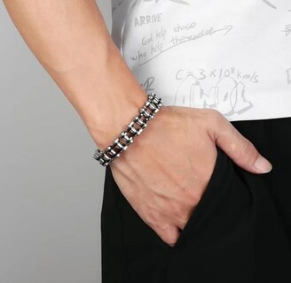 Foto 5 | Foto 5 | Pulsera Belug Cadena Biker Moto Hombre Plateado