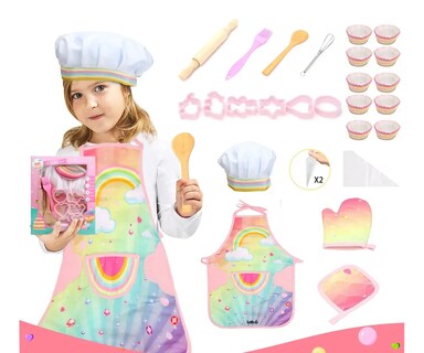 Foto 3 | Foto 3 | ''juego Lab.g De 26pz Disfraces De Chef Para Niños Incluye Delantal Rosa ''