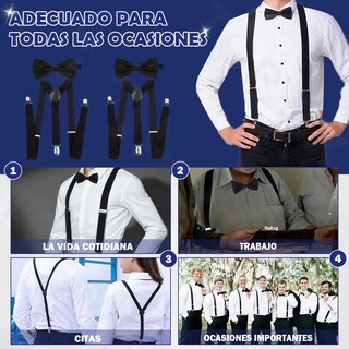 Foto 4 | Foto 4 | Tirantes Ajustables con Moño Negro 2 Pack