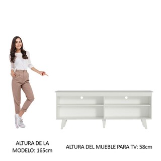 Foto 5 | Foto 5 | Mueble Mesa Para Tv Rack Madesa 4 Espacios Hasta 65 Blanco