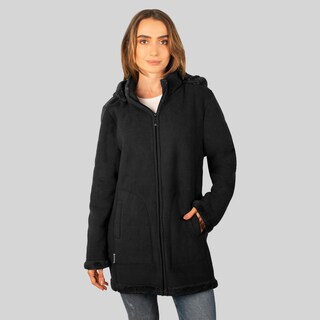 Foto 3 | Foto 3 | Chamarra De Fleece Larga Para Mujer Con Capucha Desmontable Greenlander Negro