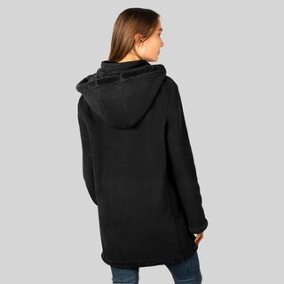 Foto 7 | Foto 7 | Chamarra De Fleece Larga Para Mujer Con Capucha Desmontable Greenlander Negro