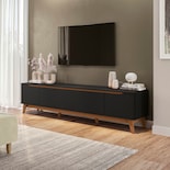 Mueble Tv 85'' Kappesberg 218cm Con 3 Puertas Negro