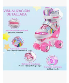 Foto 3 | Foto 3 | Patines Ajustables Para Niños Con Luces Y Frenos Rosa