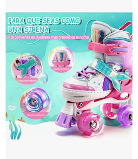 Foto 3 | Foto 3 | Patines Sirena Niña Ruedas Luminosa Rosa