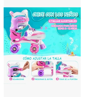 Foto 4 | Foto 4 | Patines Sirena Niña Ruedas Luminosa Rosa