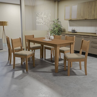 Foto 1 | Foto 1 | Juego Comedor Kappesberg 1.6m Con 6 Sillas Cora Canela/beige