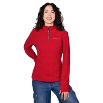 Sudadera Fleece Para Mujer De Medio Cierre Greenlander Rojo