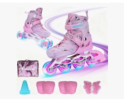2en 1 Patines Ajustable Para Niña Rosa