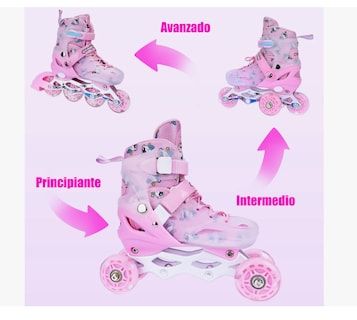 Foto 2 | Foto 2 | 2en 1 Patines Ajustable Para Niña Rosa