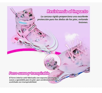 Foto 4 | Foto 4 | 2en 1 Patines Ajustable Para Niña Rosa