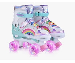 Patines Para Niñas 4 Ruedas Ajustables Rosa