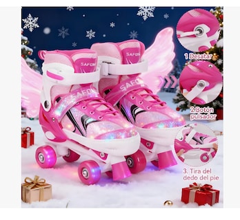 Foto 1 | Foto 1 | Patines De 4 Ruedas Ajustables Para Niñas Rosa