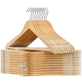 Foto 1 | Foto 1 | Perchas De Madera Songmics Con Superficie De Terciopelo Juego De 20 Unidades Color Natural - Venta Internacional.