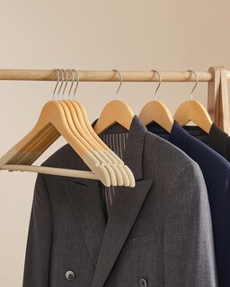 Foto 7 | Foto 7 | Perchas De Madera Songmics Con Superficie De Terciopelo Juego De 20 Unidades Color Natural - Venta Internacional.