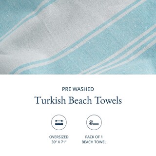 Foto 4 | Foto 4 | Toalla De Playa Lane Linen Extra Grande 39 X 71 Cm Color Aguamarina Para Mujer - Venta Internacional.