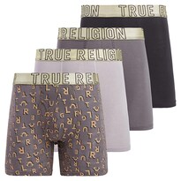Calzoncillos Tipo Bóxer True Religion Elástico Modal Paquete De 4 Para Hombre Negro/dorado - Venta Internacional.