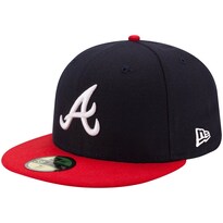 Gorra New Era 59fifty Atlanta Braves Azul Marino/rojo Mlb 2017 Talla 7 3/8 - Venta Internacional.