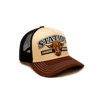 Gorra Camionera Station Bull Knite Malla Visera Cafe Curva