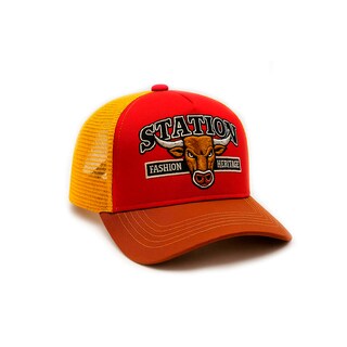 Foto 1 | Foto 1 | Gorra Camionera Station Bull Knite Malla Visera Roja Curva