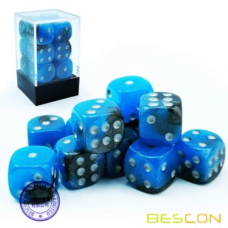 Foto 3 | Foto 3 | Set De Dados Bescon Bicolor Brillante D6 16 Mm Blue Dawn (12) - Venta Internacional.