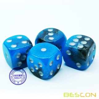 Foto 6 | Foto 6 | Set De Dados Bescon Bicolor Brillante D6 16 Mm Blue Dawn (12) - Venta Internacional.