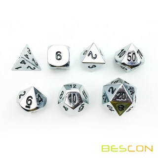 Foto 3 | Foto 3 | Juego De Dados Poliédricos Bescon Super Shiny Silver Metal - Venta Internacional.