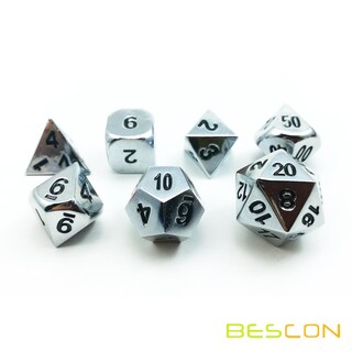 Foto 4 | Foto 4 | Juego De Dados Poliédricos Bescon Super Shiny Silver Metal - Venta Internacional.