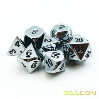 Foto 5 | Foto 5 | Juego De Dados Poliédricos Bescon Super Shiny Silver Metal - Venta Internacional.