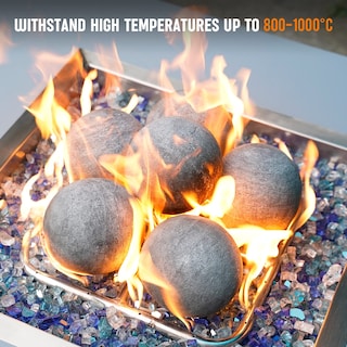 Foto 4 | Foto 4 | Juego De 6 Piedras De Fuego Redondas De Cerámica Stanbroil 13 Cm Color Gris - Venta Internacional.