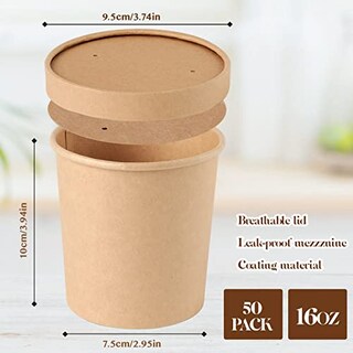 Foto 2 | Foto 2 | Recipientes Para Sopa Jolly Party De Papel De 32 Onzas Paquete De 25 Unidades Con Tapas - Venta Internacional.