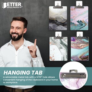 Foto 5 | Foto 5 | Clipboard Better Office Products Fashion A4 Paquete De 4 Cartas - Venta Internacional.