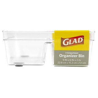 Foto 6 | Foto 6 | Bandeja De Almacenamiento Glad Heavy Duty Con 2 Compartimentos Transparente - Venta Internacional.