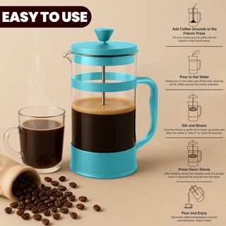 Foto 4 | Foto 4 | Máquina De Café Espresso Utopia Kitchen De French Press 350 Ml Color Aguamarina - Venta Internacional.