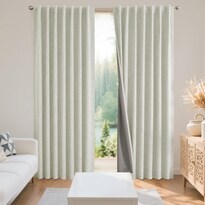 Cortinas Opacas Joydeco De Lino Natural 132 X 229 Cm Color Beige - Venta Internacional.