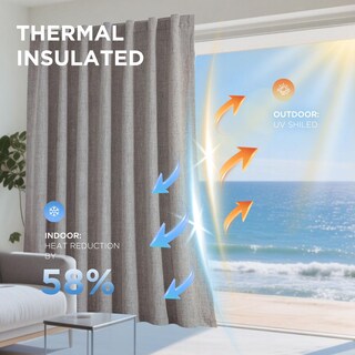 Foto 4 | Foto 4 | Cortinas Opacas Joydeco De Lino Natural 229 X 229 Cm 2 Paneles - Venta Internacional.